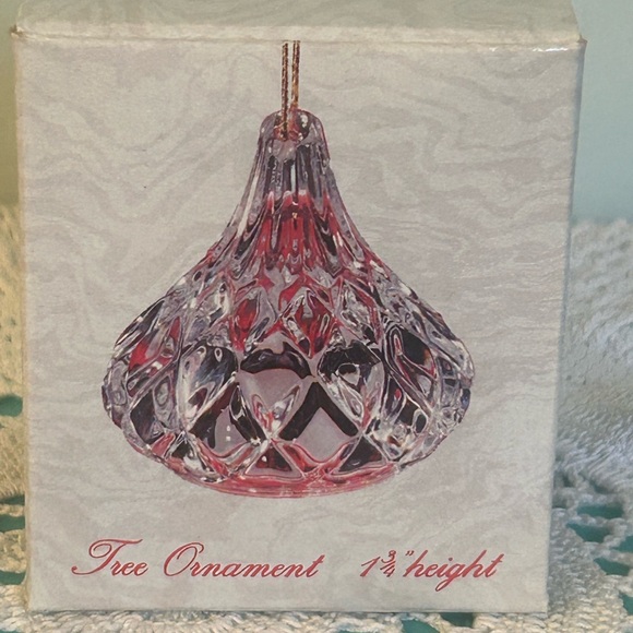 Boxed 1990 Jonal Full Lead Crystal Christmas Kiss Ornament Germany - Picture 2 of 8